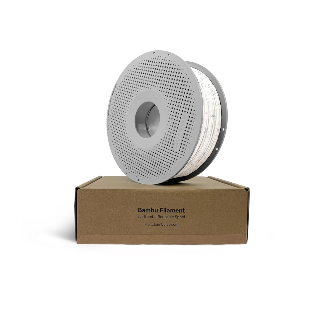 Bambu Lab PLA Marble 3D Printing Filament - White Marble, Reusable Spool 1KG