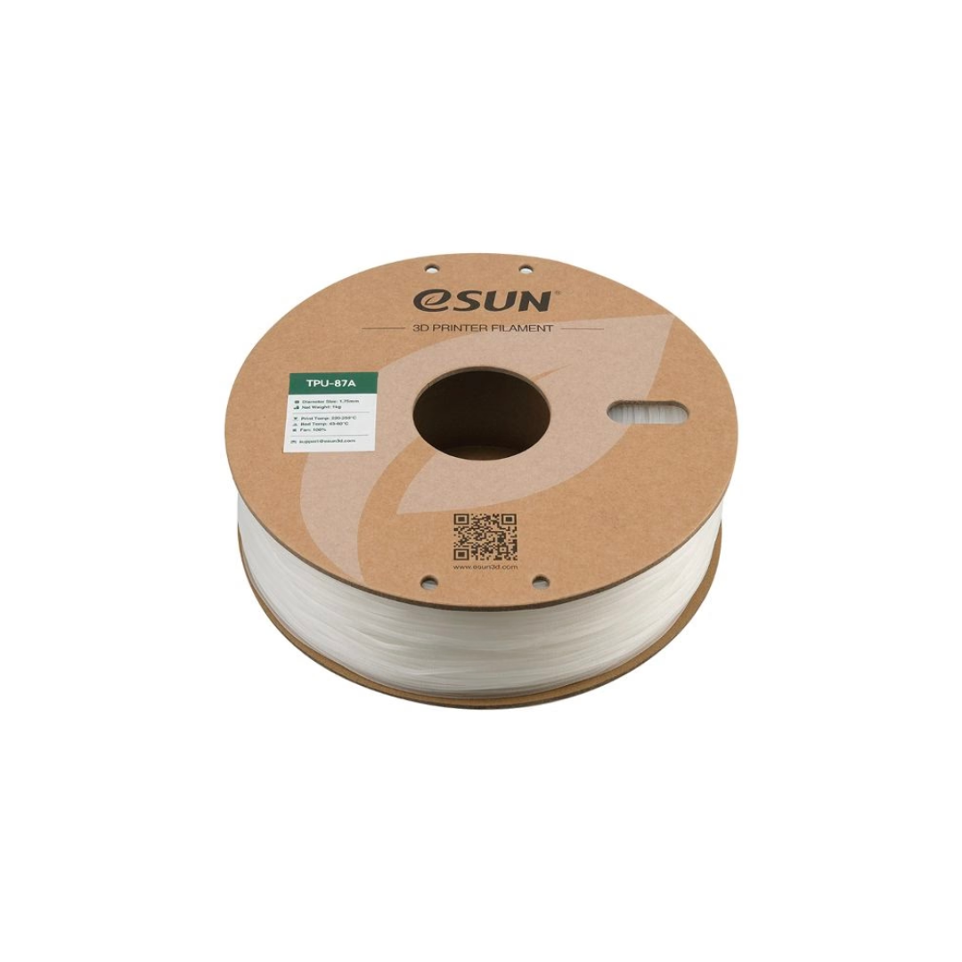 eSUN TPU-87A 3D Printing Filament Clear,1.75mm, Net Weight-1kg