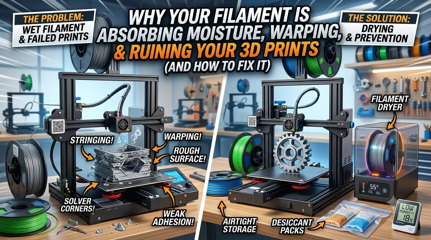 Why Your Filament Is Absorbing Moisture, Warping, and Ruining Your 3D Prints (And How to Fix It)