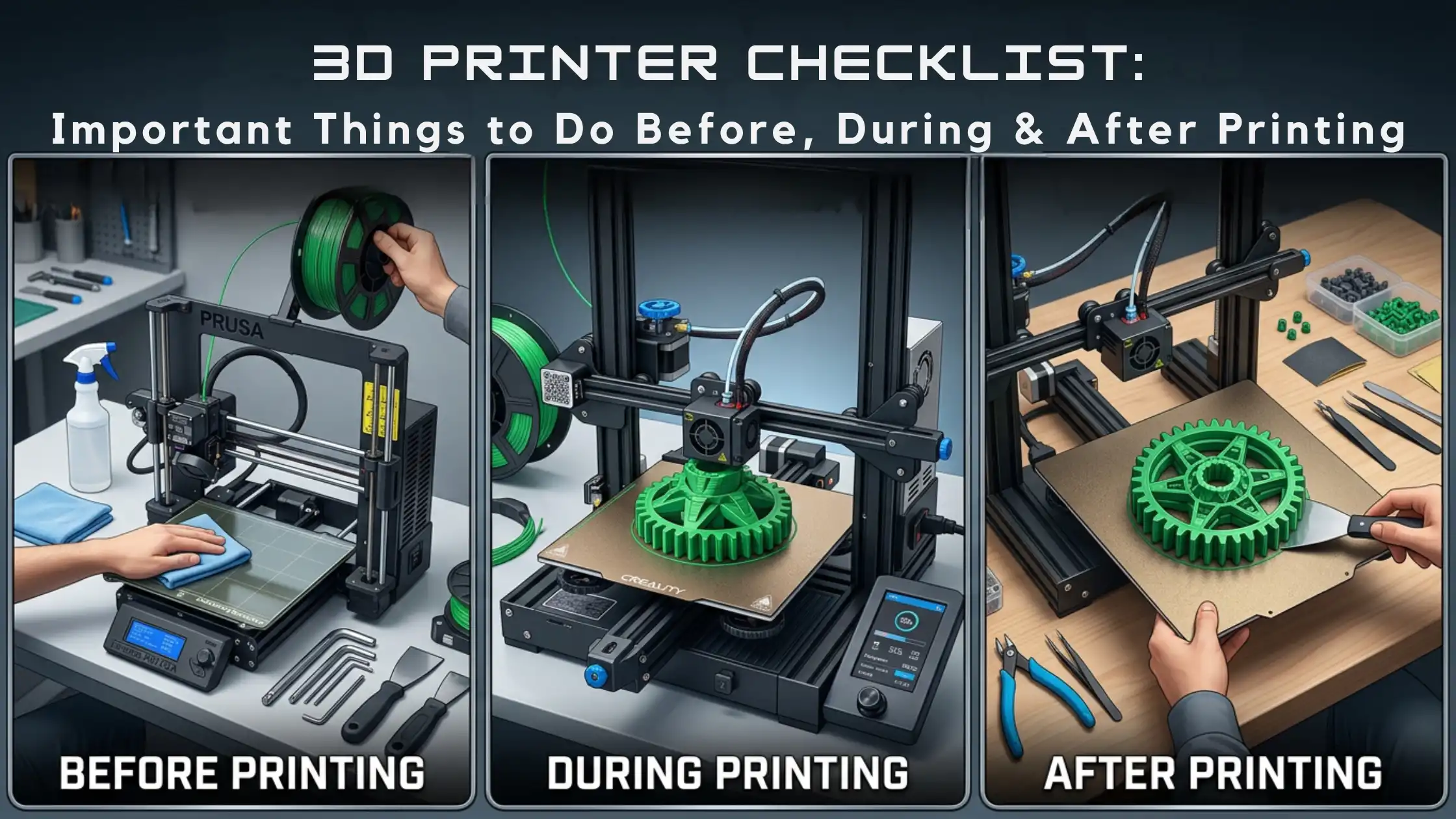 3D Printer Checklist: Important Things to Do Before, During & After Printing