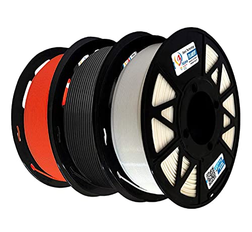 3Idea PLA Filament Bundle (Black, White, Red)- Net weight - 1 kg each, 1.75mm