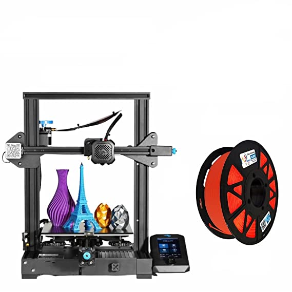 Ender-3 V2 3D Printer + 3 Idea PLA Red Filament- Combo Offer, Red