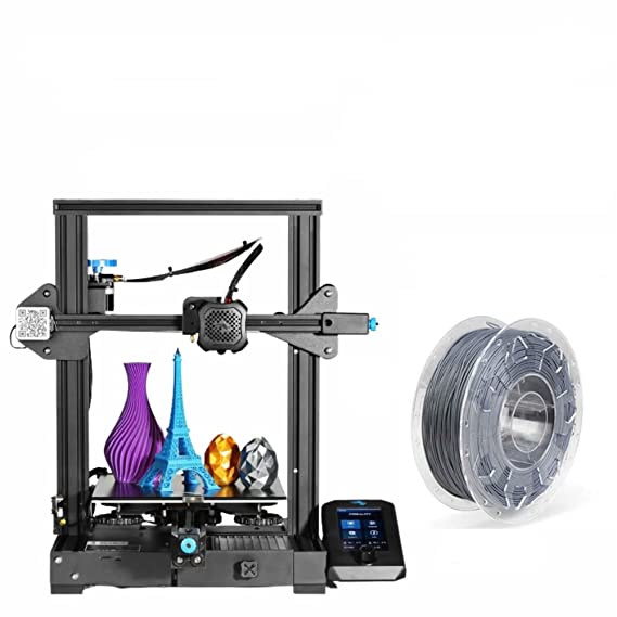 Ender-3 V2 3D Printer + Creality PLA Filament (Grey) - Combo Offer