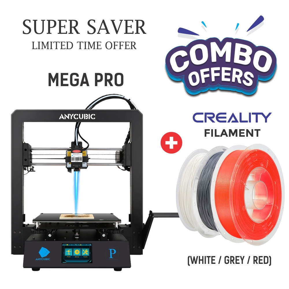 ANYCUBIC Mega-Pro 3D Printer+Creality -Combo Offer -BLK,WHITE,RED