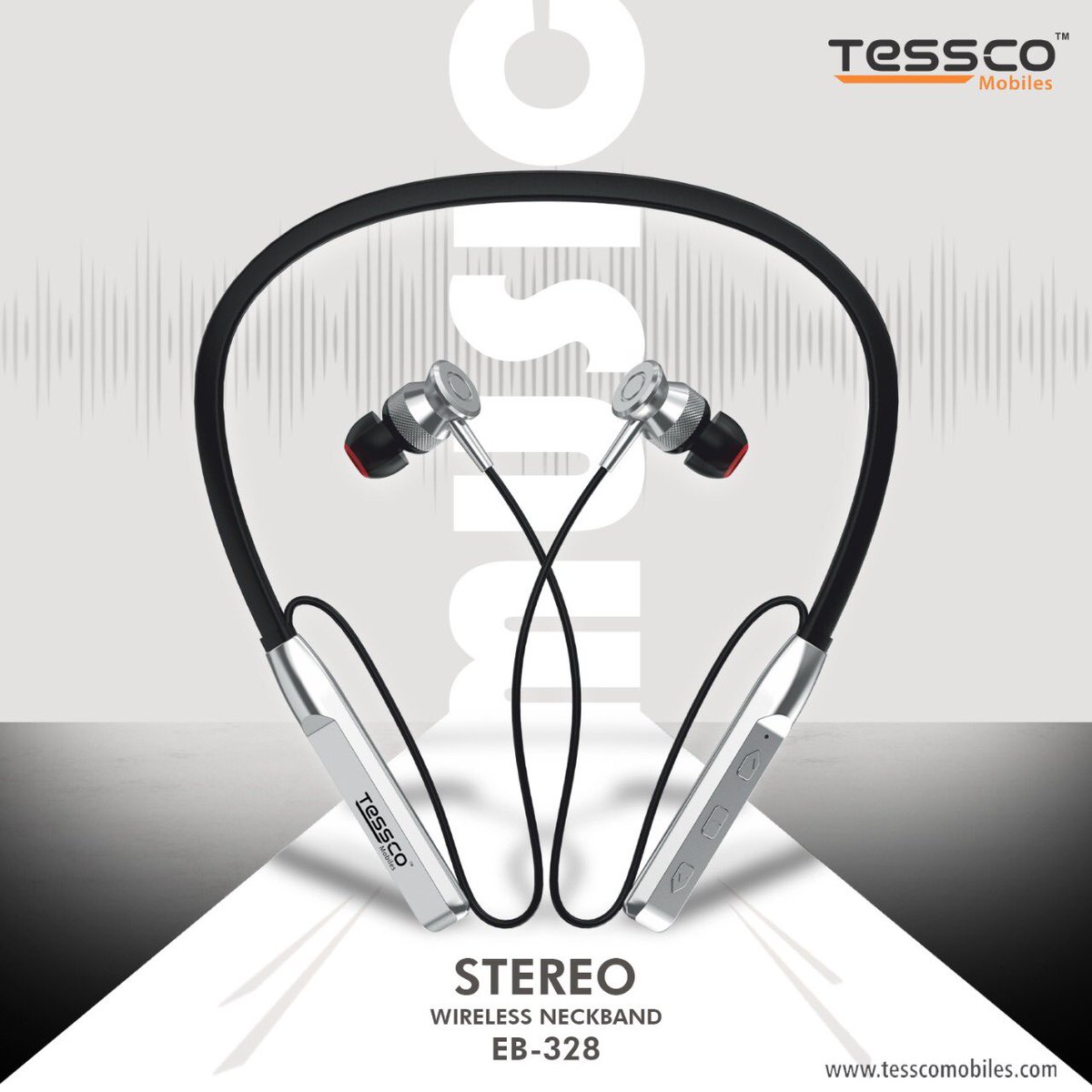 Tessco EB-328 Wireless Stereo Headset - Silver