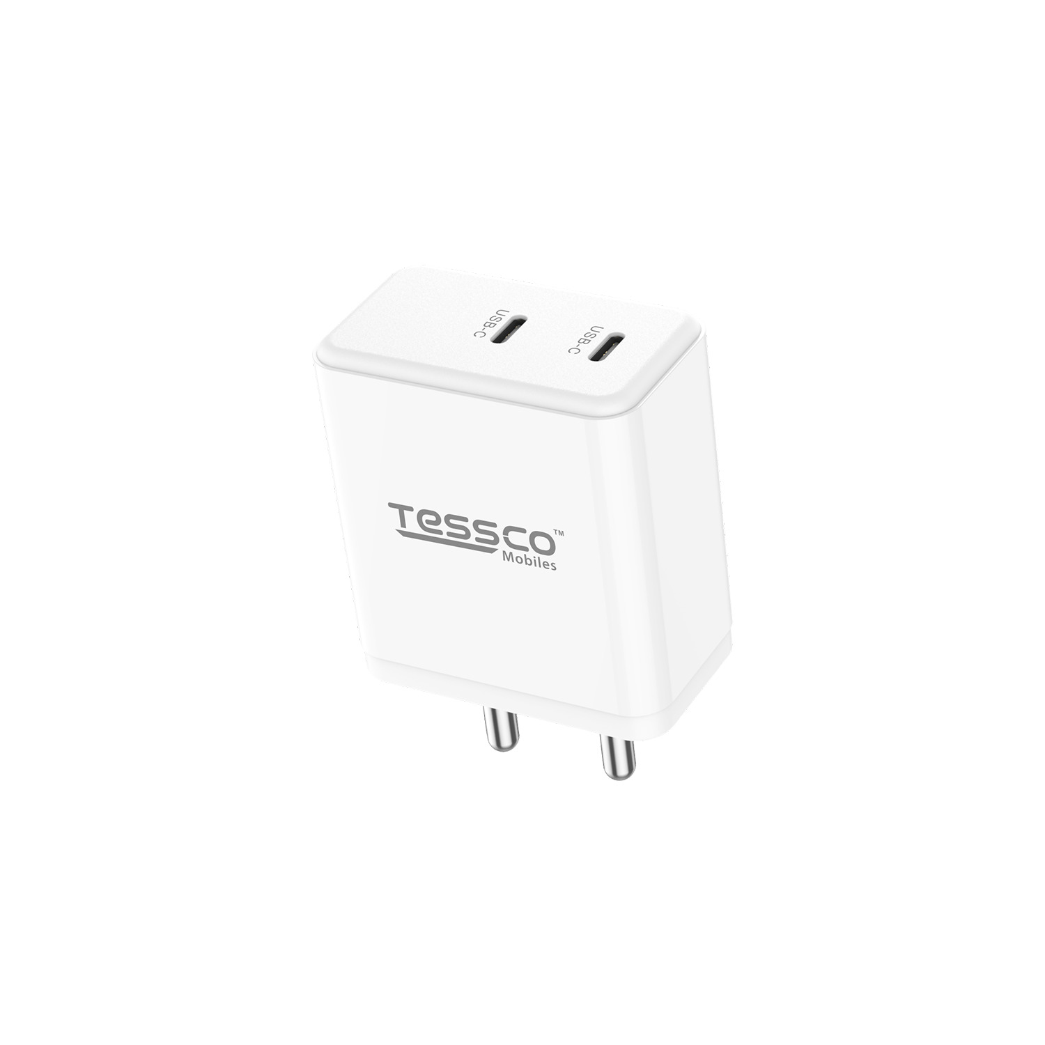 Tessco BC-203 pro 60W Dual port Usb Charger-White