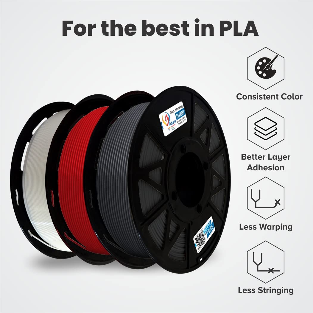 3Idea PLA 1.75mm Filament Bundle ( 1KG/Spool) | 3 Colors Combo (Black, White, Red)