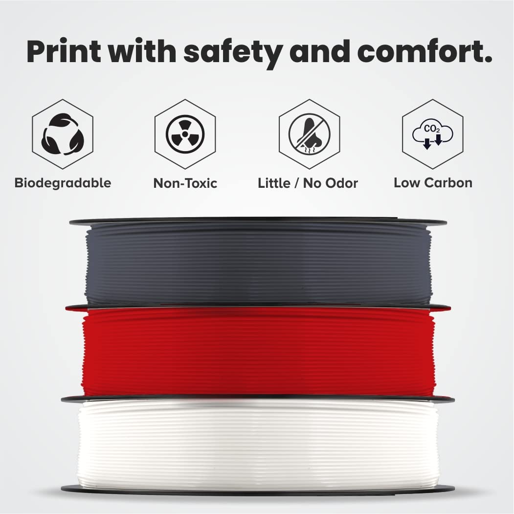 3Idea PLA 1.75mm Filament Bundle ( 1KG/Spool) | 3 Colors Combo (Black, White, Red)