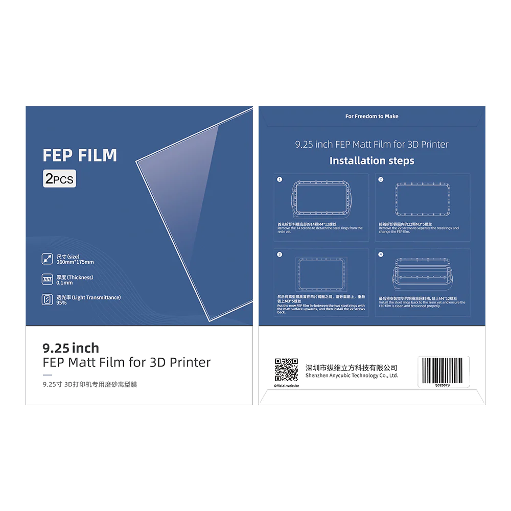 Anycubic FEP Matt Film for Photon M3 Plus / Mono X 6K (2 Pcs)