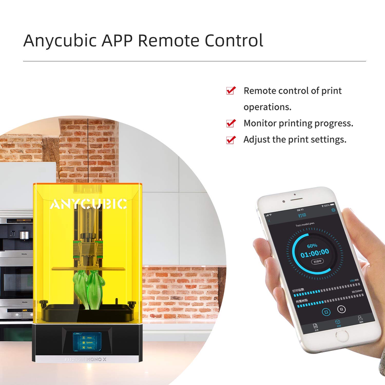 Anycubic Photon Mono X 3D Printer + Anycubic CLEAR Resin