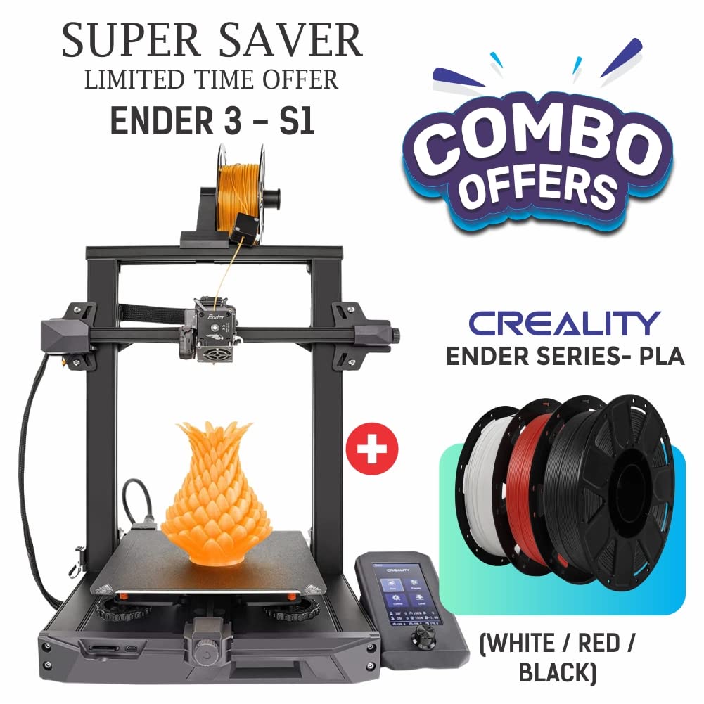 Ender-3 S1 + 3 Idea Combo-3 Filament (Grey, White, Red)