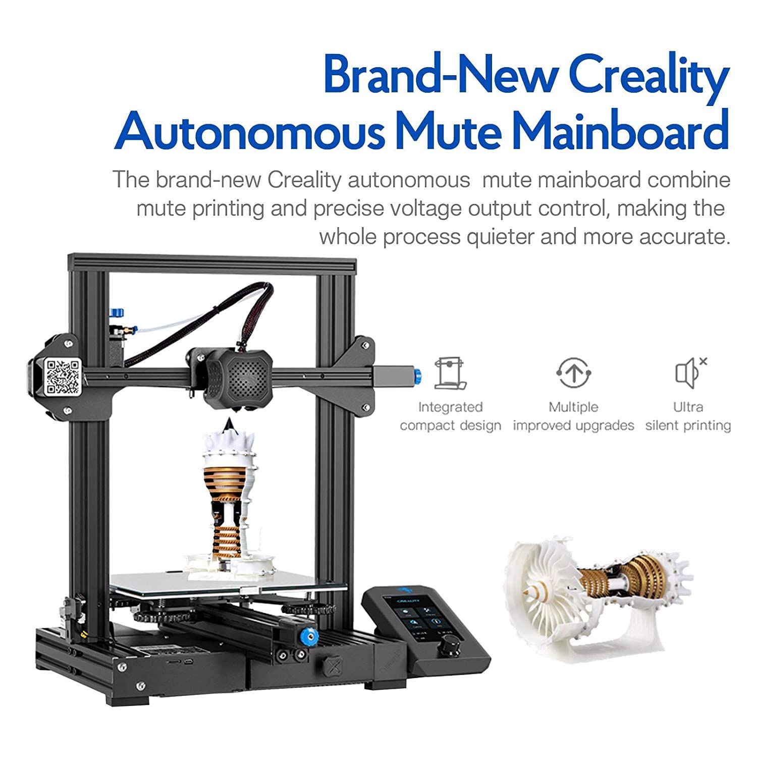 Ender-3 V2 + + 3IDEA PLA Combo-3 Filament (White, Black, Red)