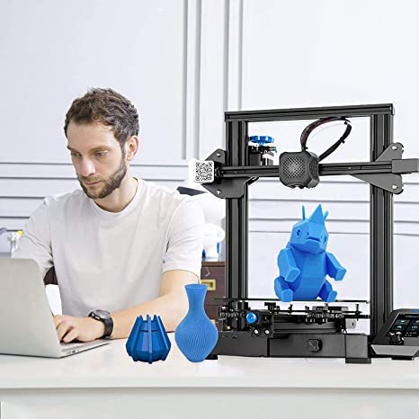 Ender-3 V2 + Creality PLA Combo-3 Filament (White, Grey, Red)