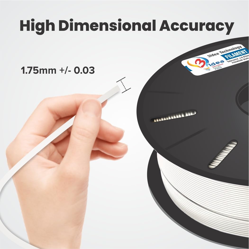Pack of 12 PLA Filament 1.75mm for 3D Printer, Dimensional Accuracy +/- 0.03mm (1 Kg Each)