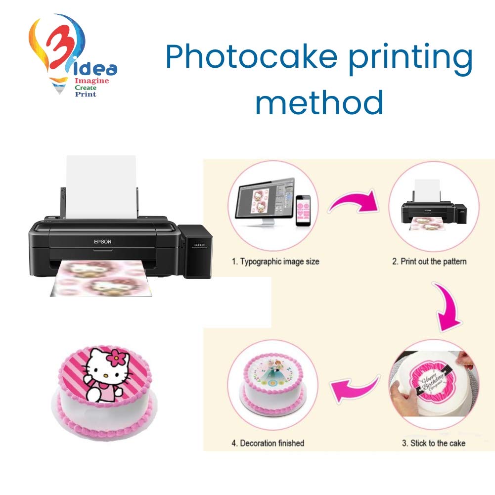 Photocake Printer kit A4 Complete Set Including 25 Icing Sheets and 4 Ink Bottles