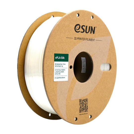 eSUN Silk PLA 3D Printing Filament White,1.75mm, Net Weight-1kg