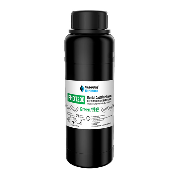Flashforge FHD1200-Dental crown/bridge Castable Resin, Green, 500g