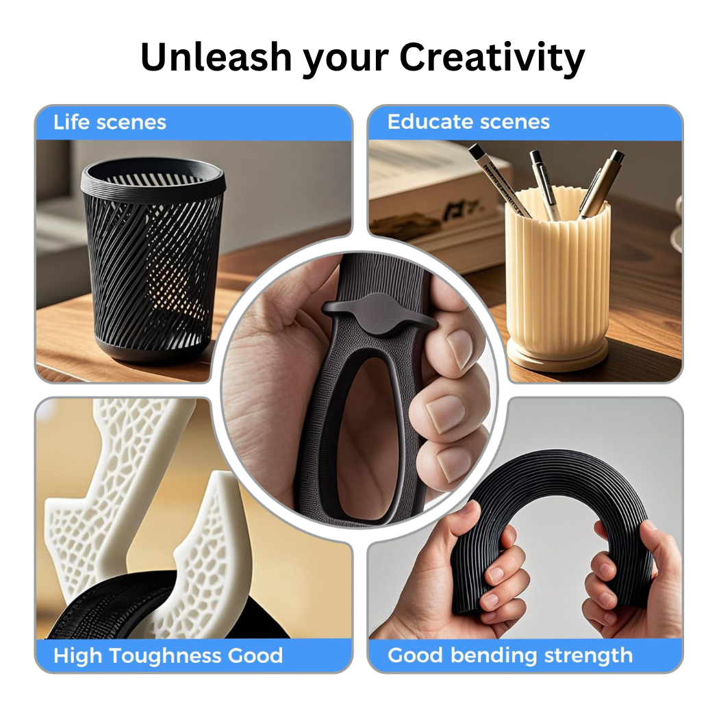 3Idea PLA+ HS Premium High Speed 3D Printing Filament, White 1.75mm, Reusable Spool Net Weight-1kg