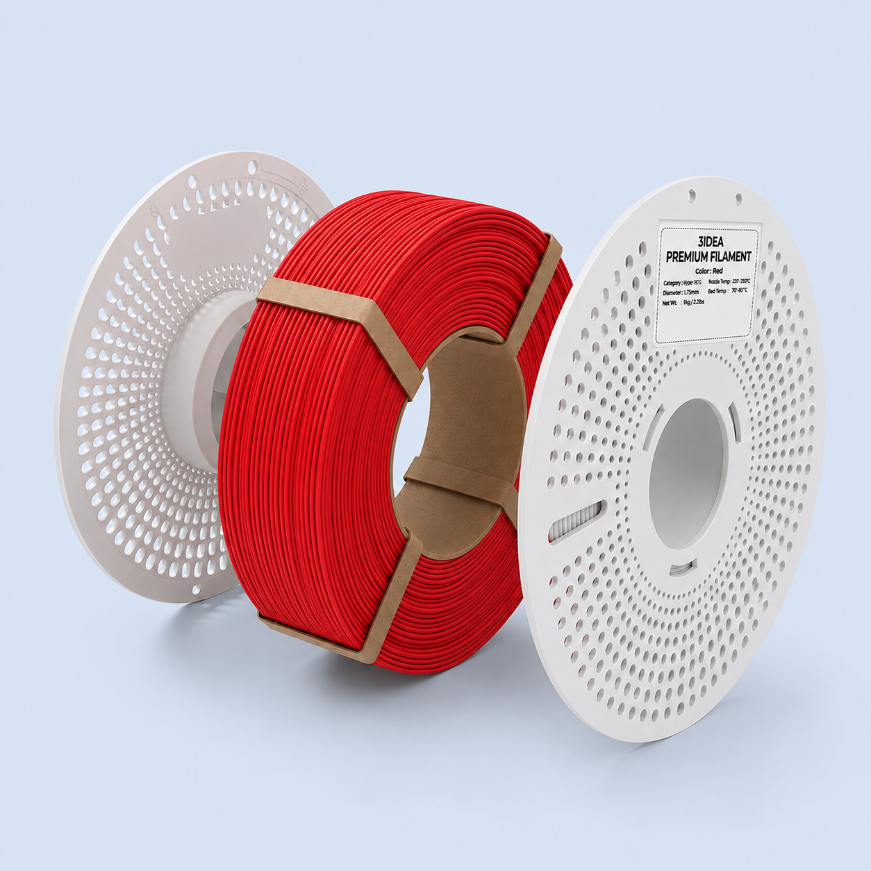 3Idea PETG+ HS Premium High Speed 3D Printing Filament, White 1.75mm, Reusable Spool,Net Weight-1kg