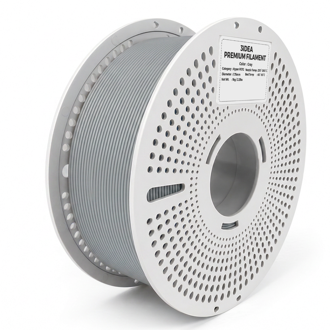 3Idea PETG+ HS Premium High Speed 3D Printing Filament, Grey 1.75mm, Reusable Spool, Net Weight-1kg