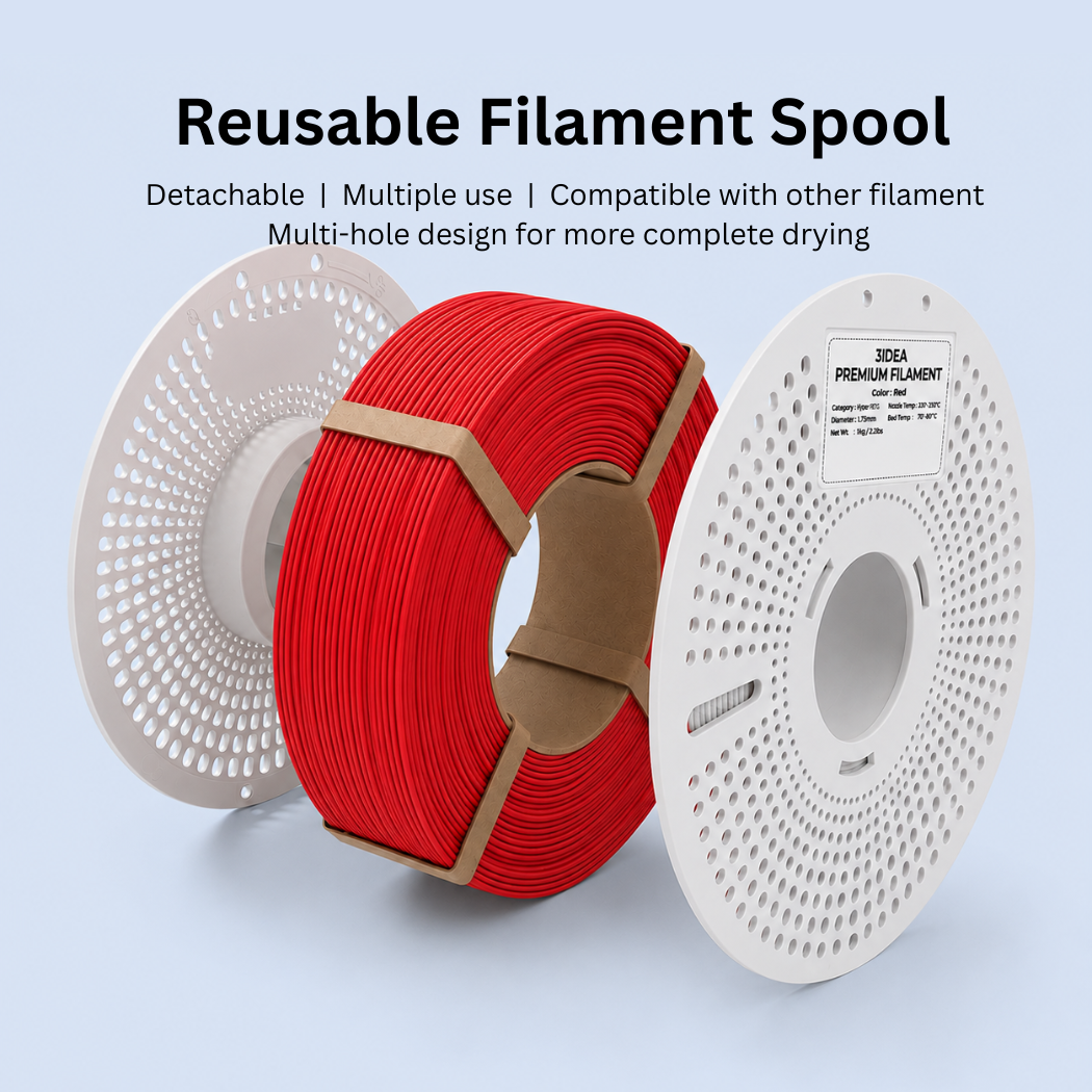 3Idea PETG+ HS Premium High Speed 3D Printing Filament, Grey 1.75mm, Reusable Spool, Net Weight-1kg