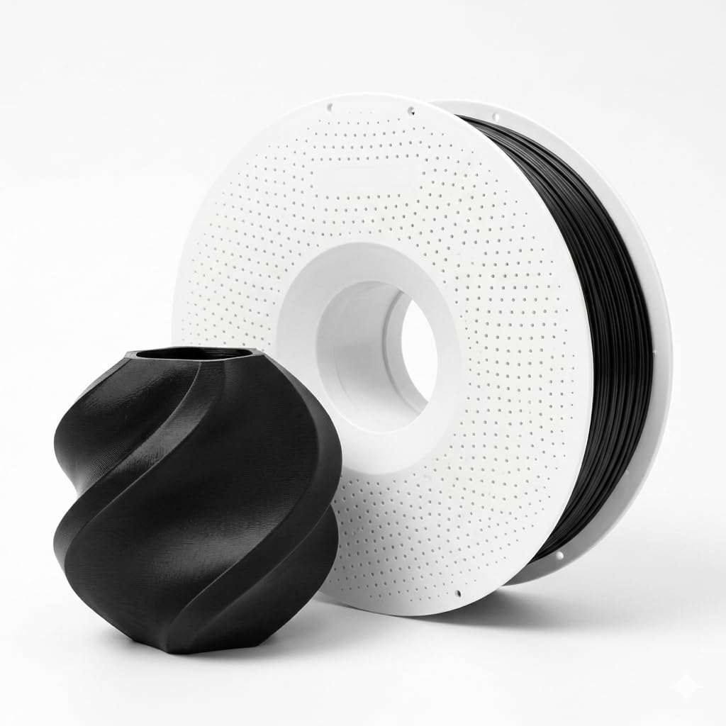 Bambu Lab TPU 90A 3D Printing Filament - Black, Reusable Spool 1KG