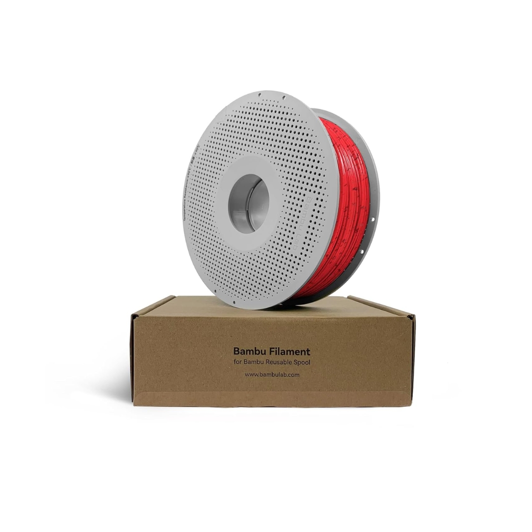 Bambu Lab PLA Marble 3D Printing Filament - Red Granite, Reusable Spool 1KG
