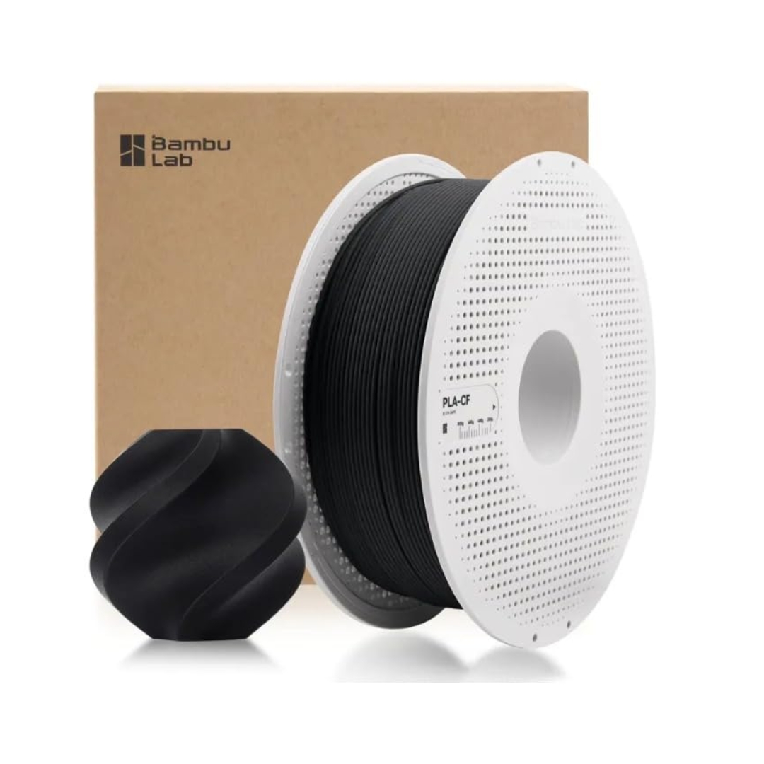 Bambu Lab PLA-CF 3D Printing Filament - Black, Reusable Spool 1KG