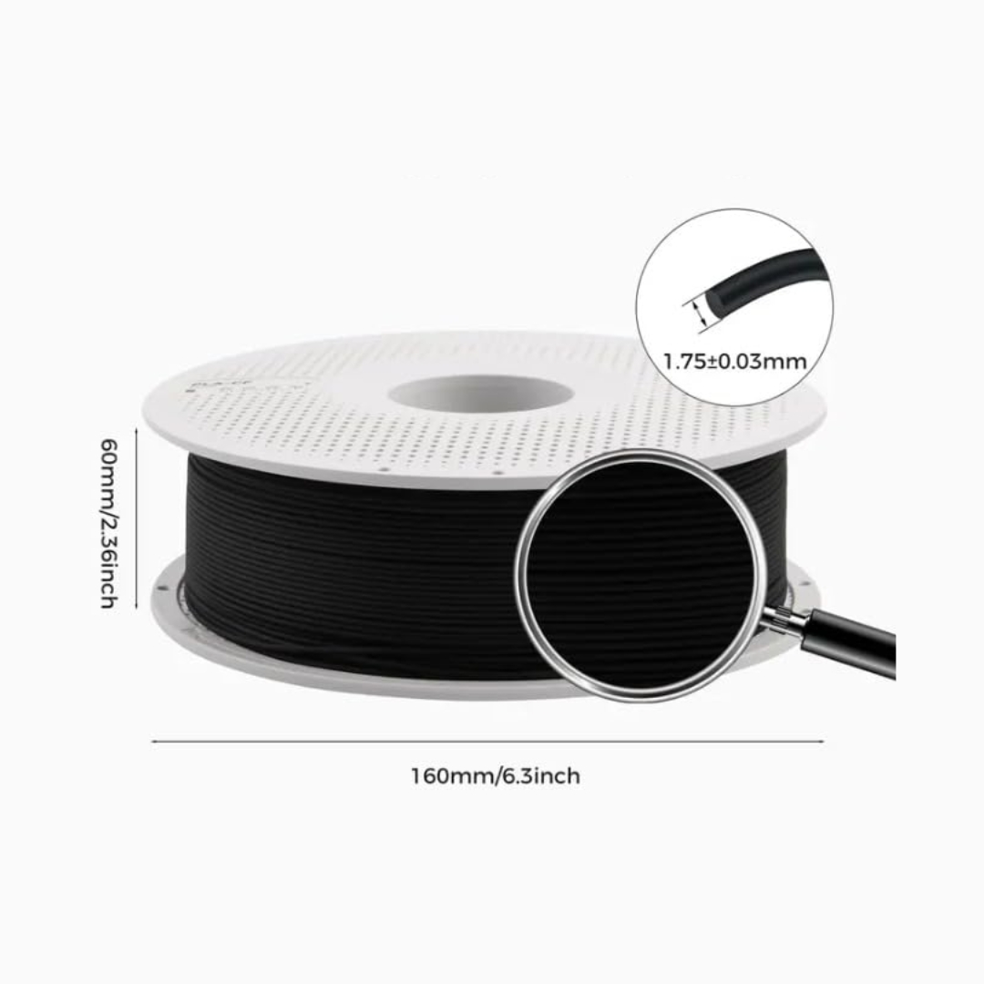 Bambu Lab PLA-CF 3D Printing Filament - Black, Reusable Spool 1KG