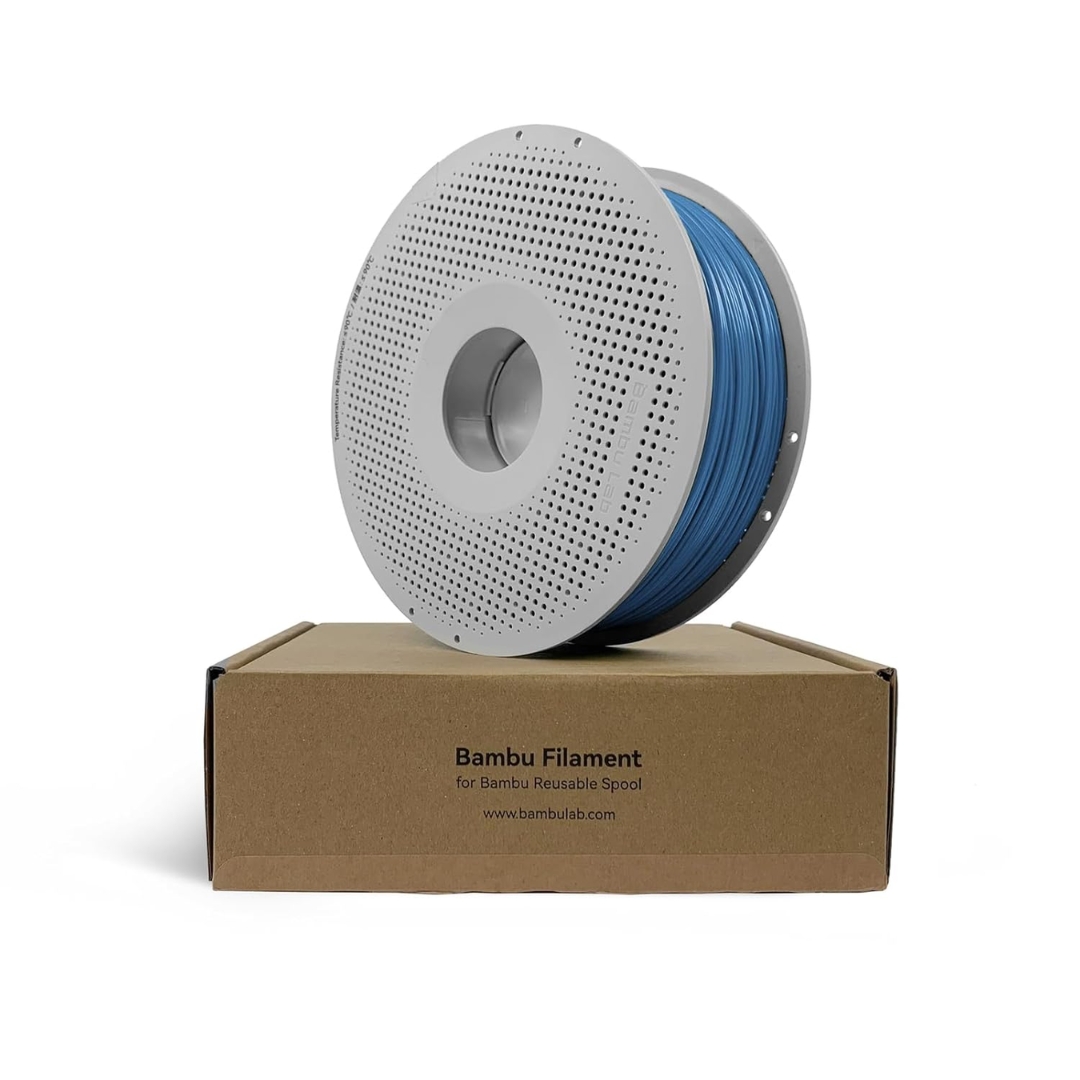 Bambu Lab PLA Metal 3D Printing Filament - Cobalt Blue Metallic, Reusable Spool 1KG
