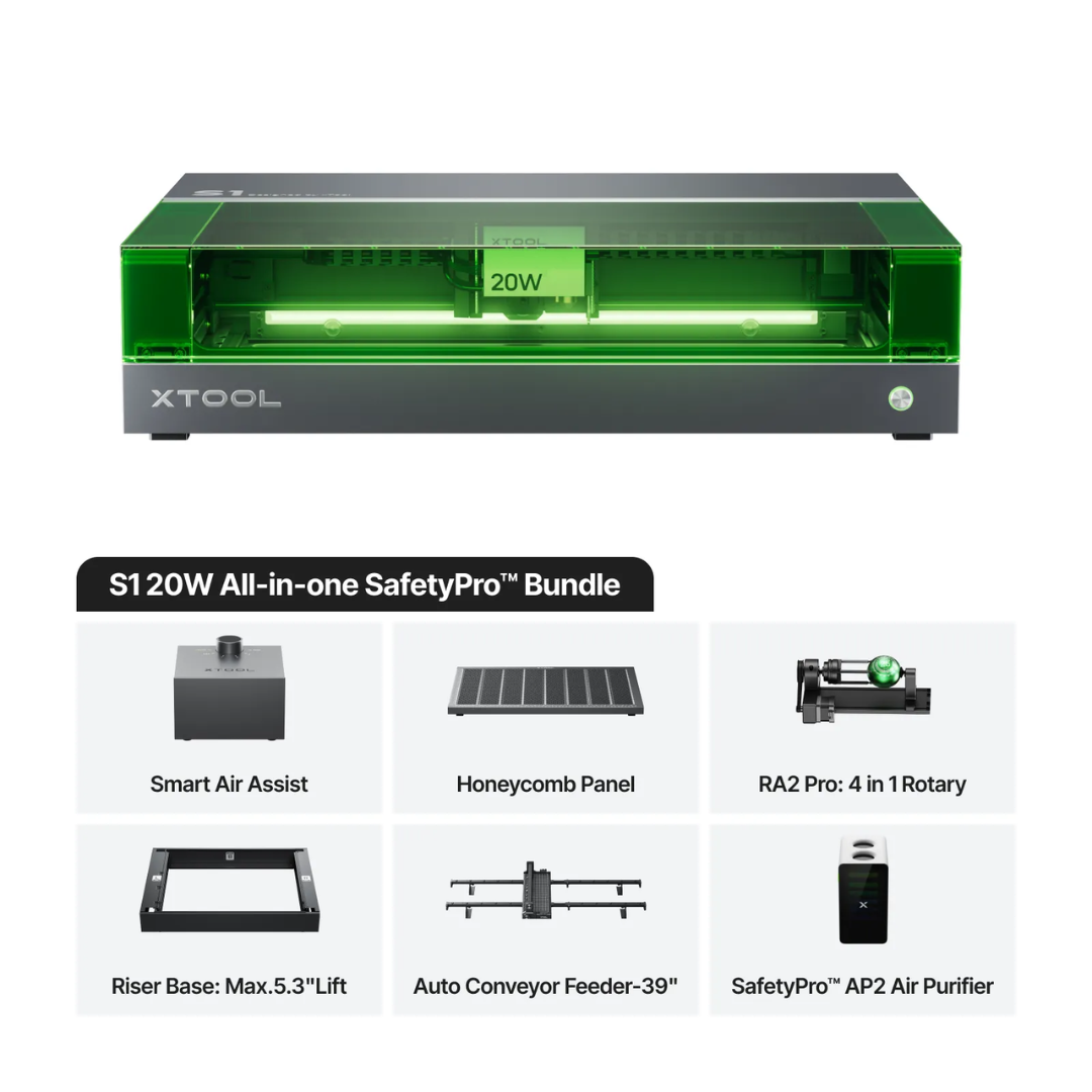 xTool S1 20W All-in-one Enclosed Diode Laser Cutter & Engraver