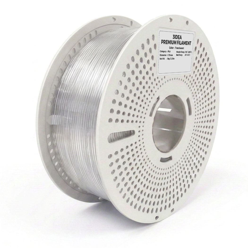 3Idea PLA Translucent filament, 1.75mm, transparent, Reusable Spool, 1kg/roll