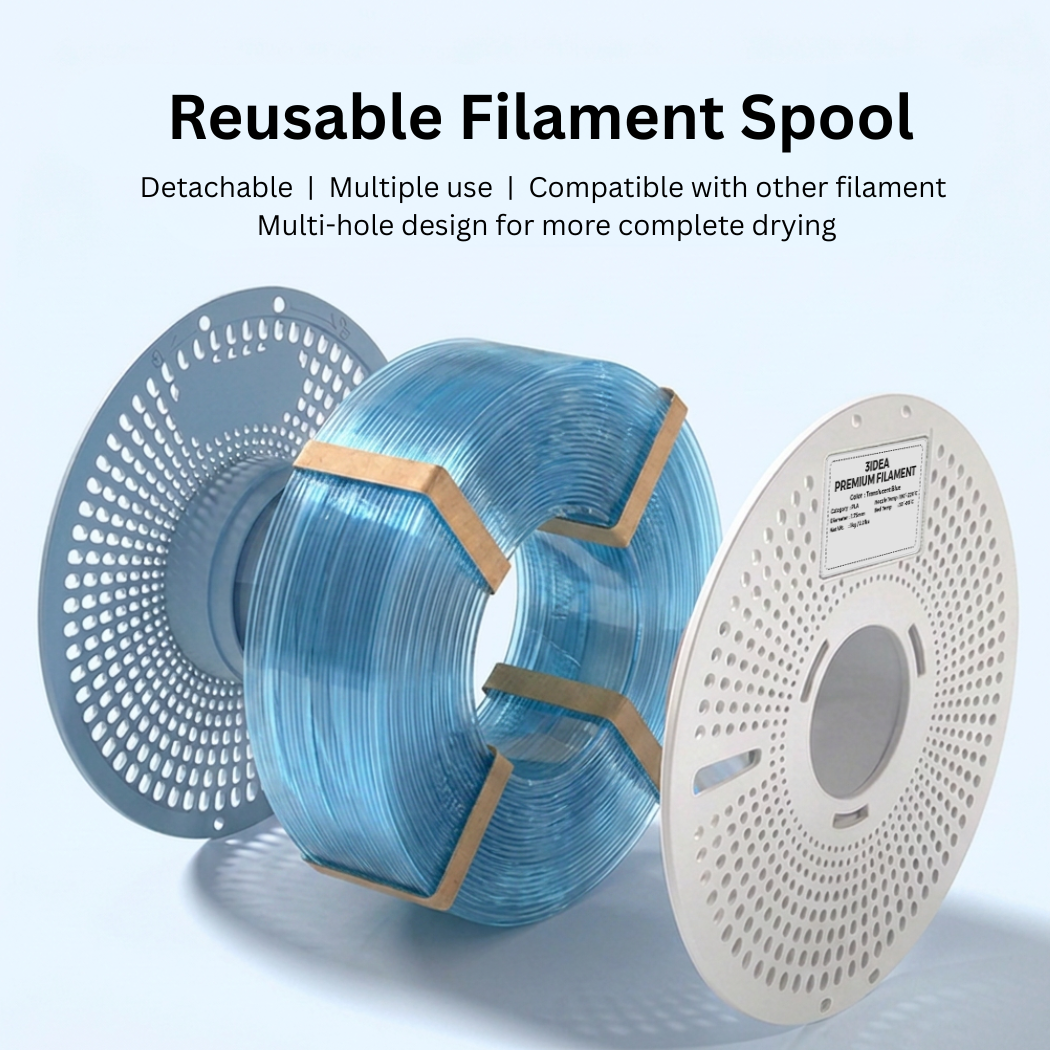 3Idea PLA Translucent filament, 1.75mm, transparent, Reusable Spool, 1kg/roll