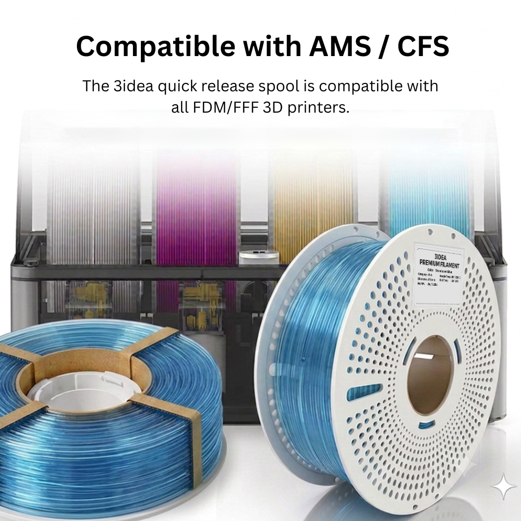 3Idea PLA Translucent filament, 1.75mm, Red, Reusable Spool, 1kg/roll