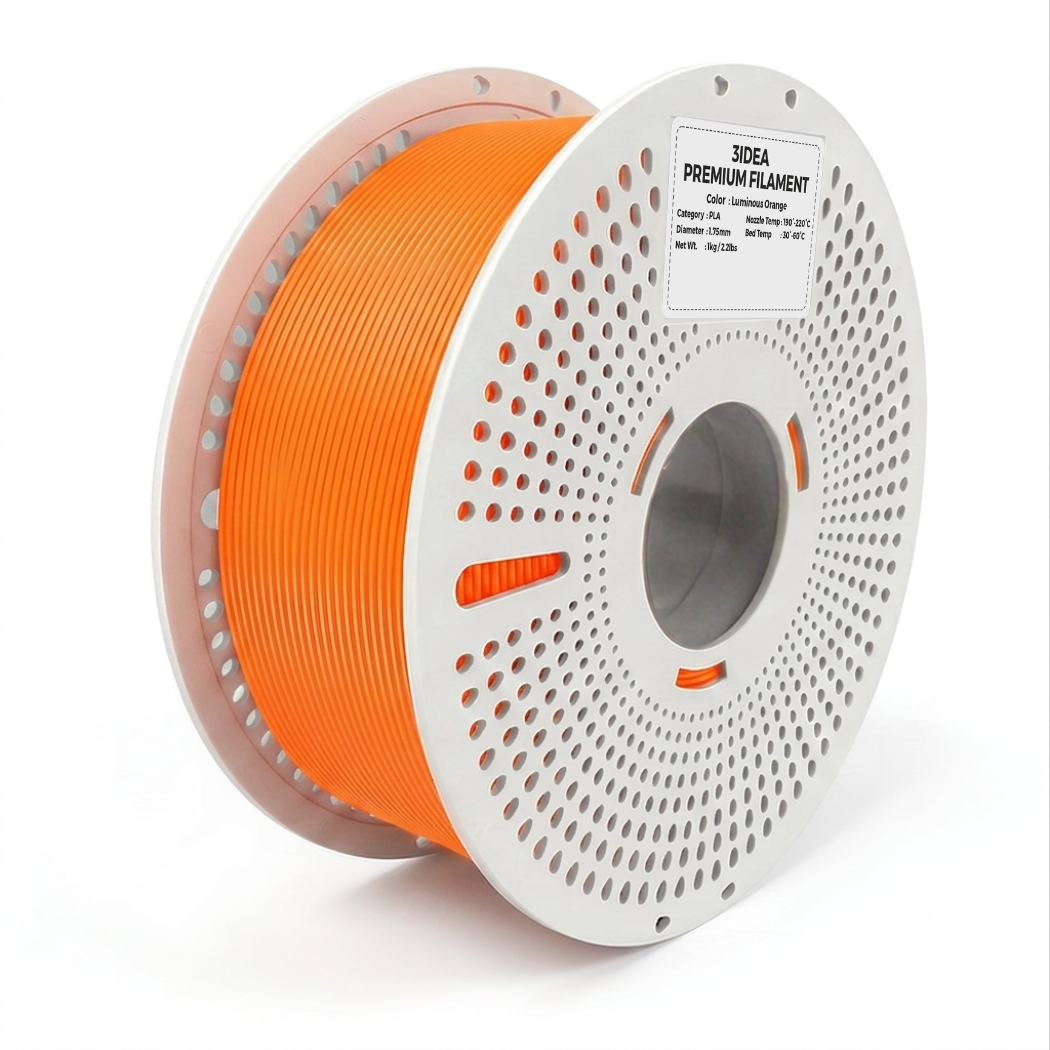 3Idea PLA Luminous filament, 1.75mm, orange, Reusable Spool, 1kg/roll