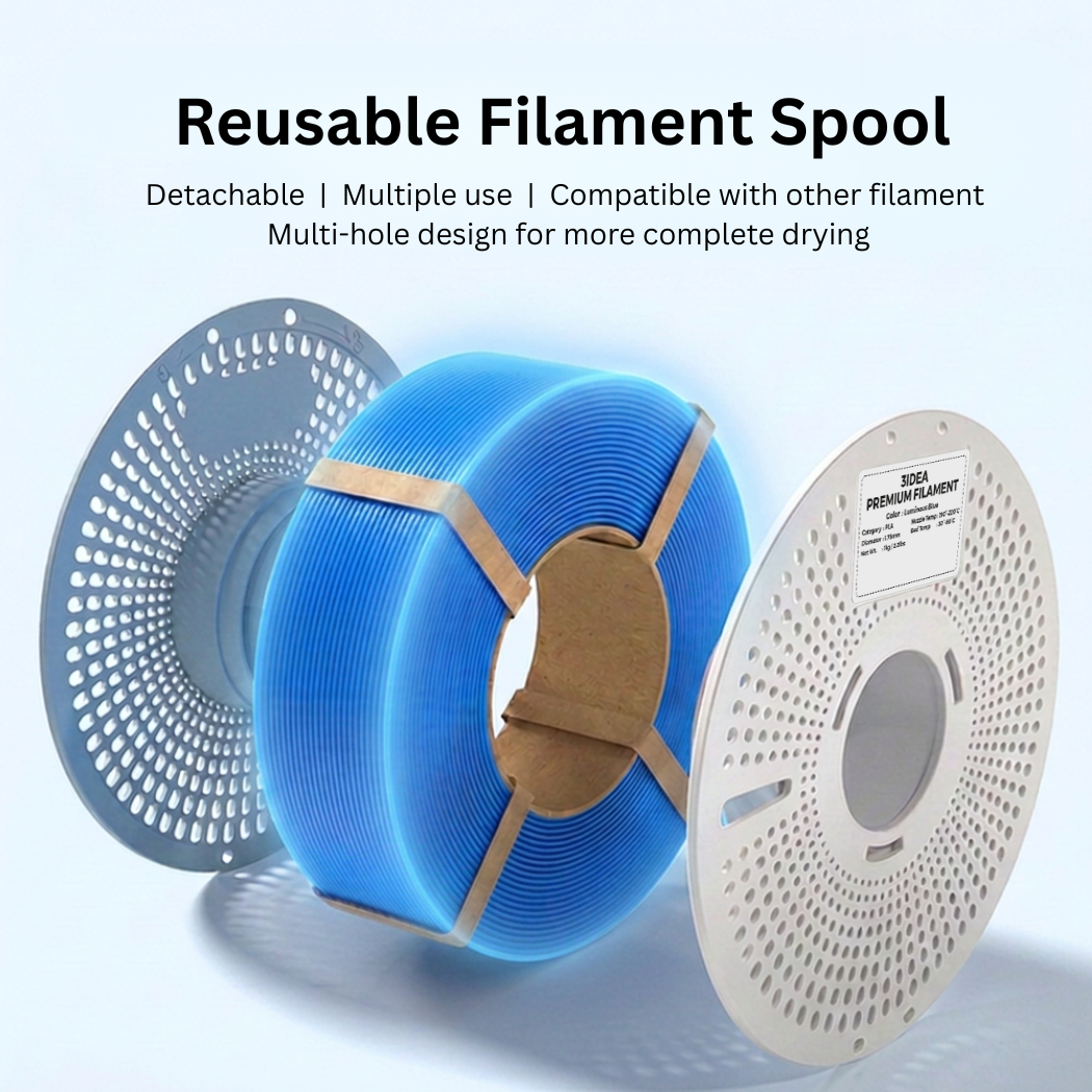3Idea PLA Luminous filament, 1.75mm, orange, Reusable Spool, 1kg/roll