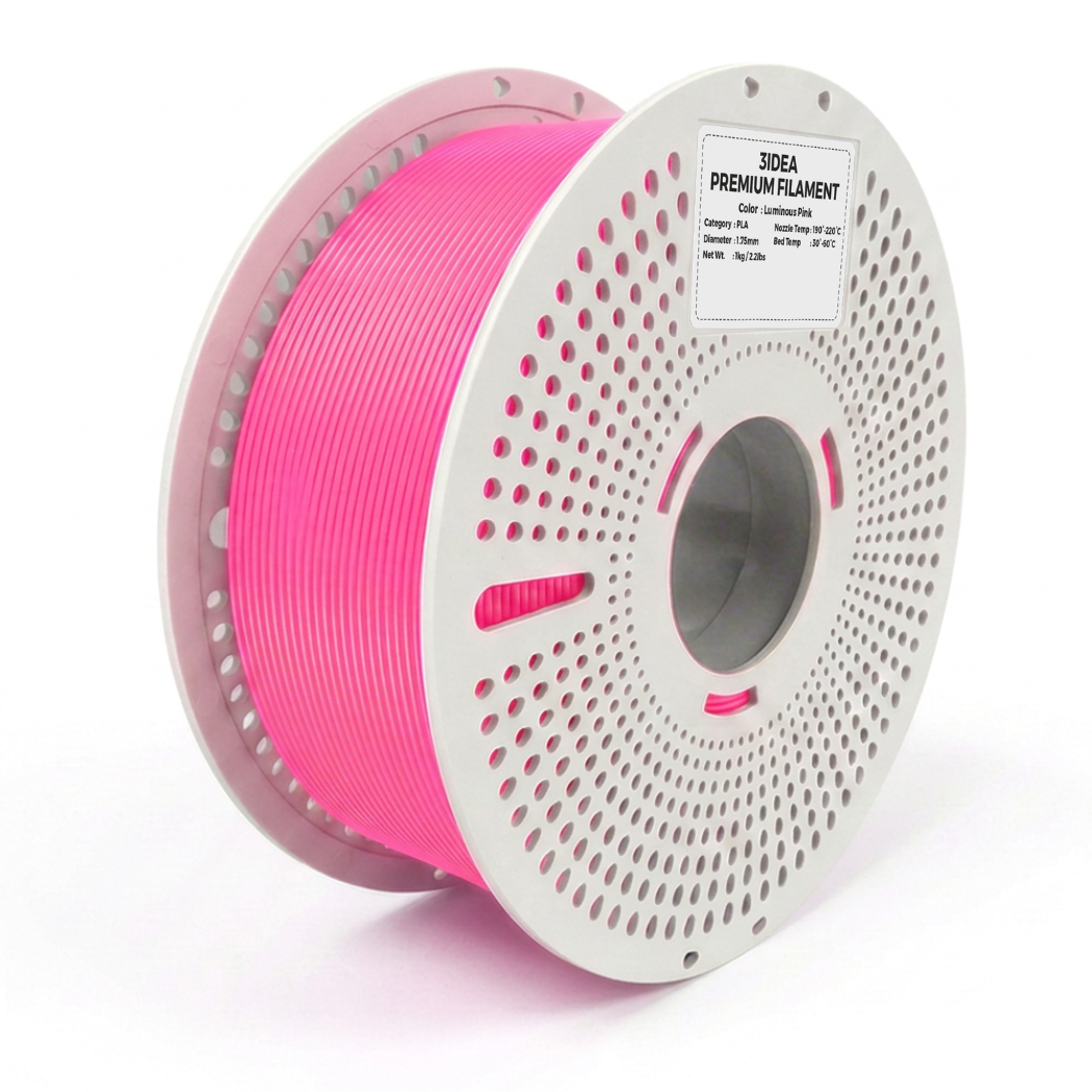 3Idea PLA Luminous filament, 1.75mm, pink, Reusable Spool, 1kg/roll