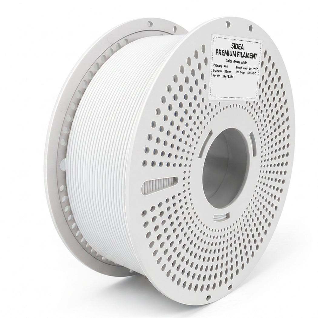 3Idea PLA Matte filament, 1.75mm, white, Reusable Spool 1 kg/roll