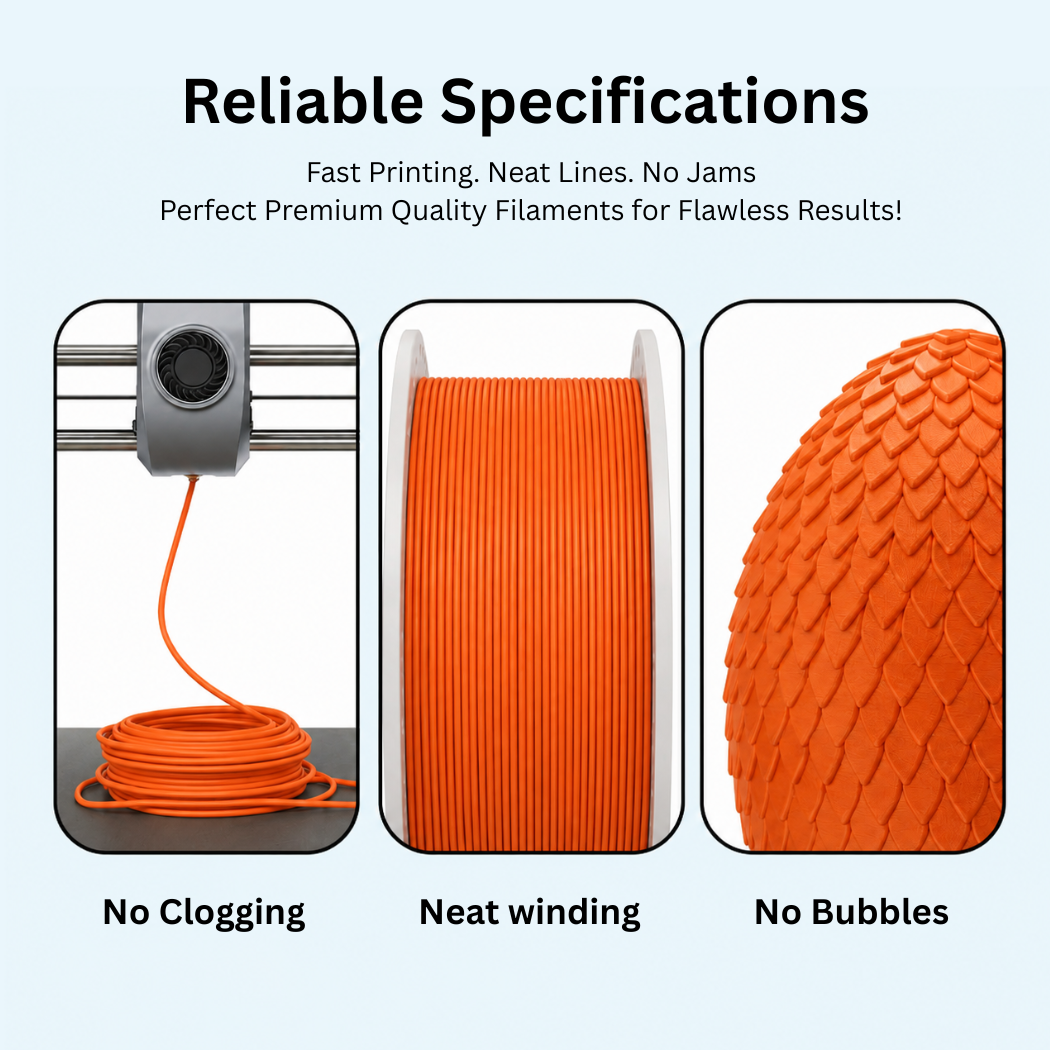 3Idea PLA Matte Filament, 1.75mm, Orange, Reusable Spool, 1kg/roll