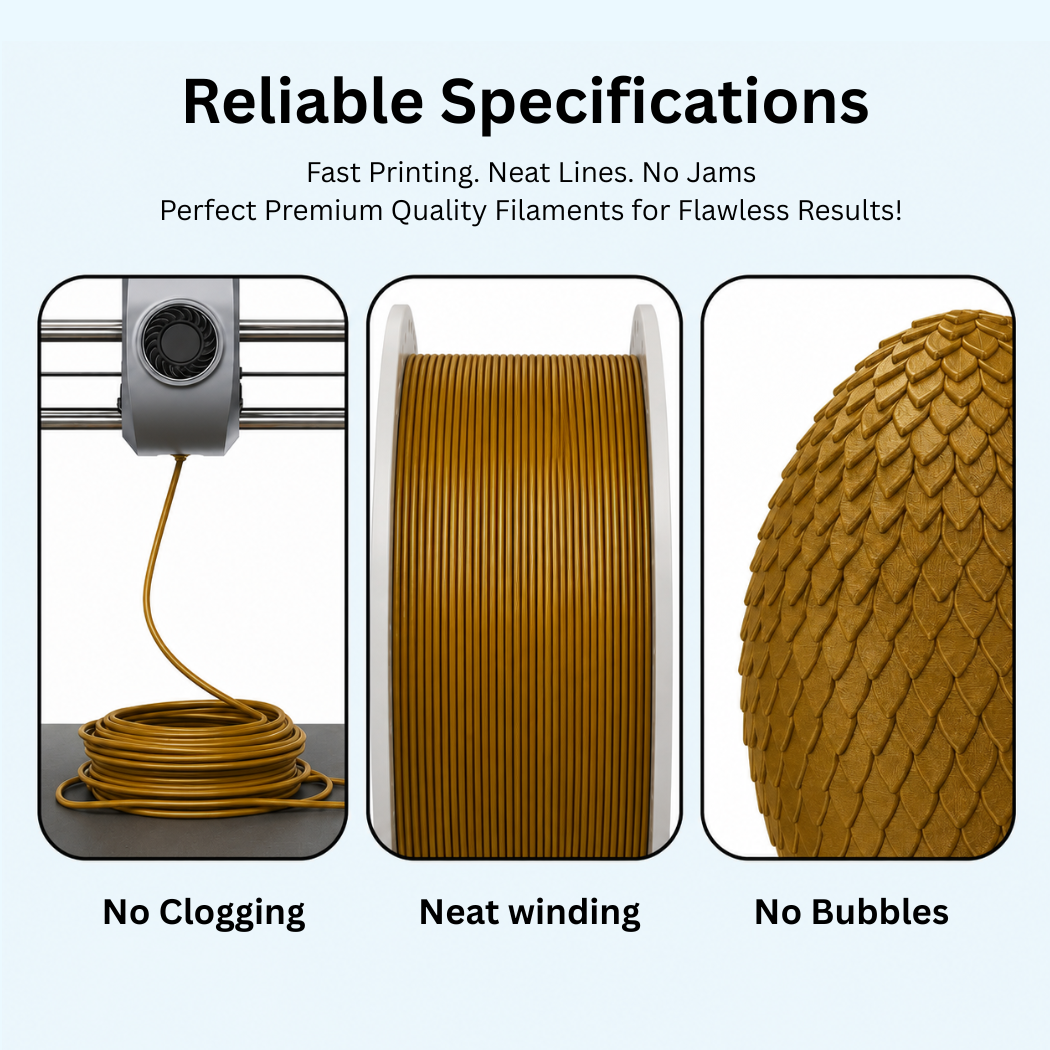 3Idea PLA Silk Dual Color Filament, 1.75mm, Black Gold, Reusable Spool, 1kg/roll