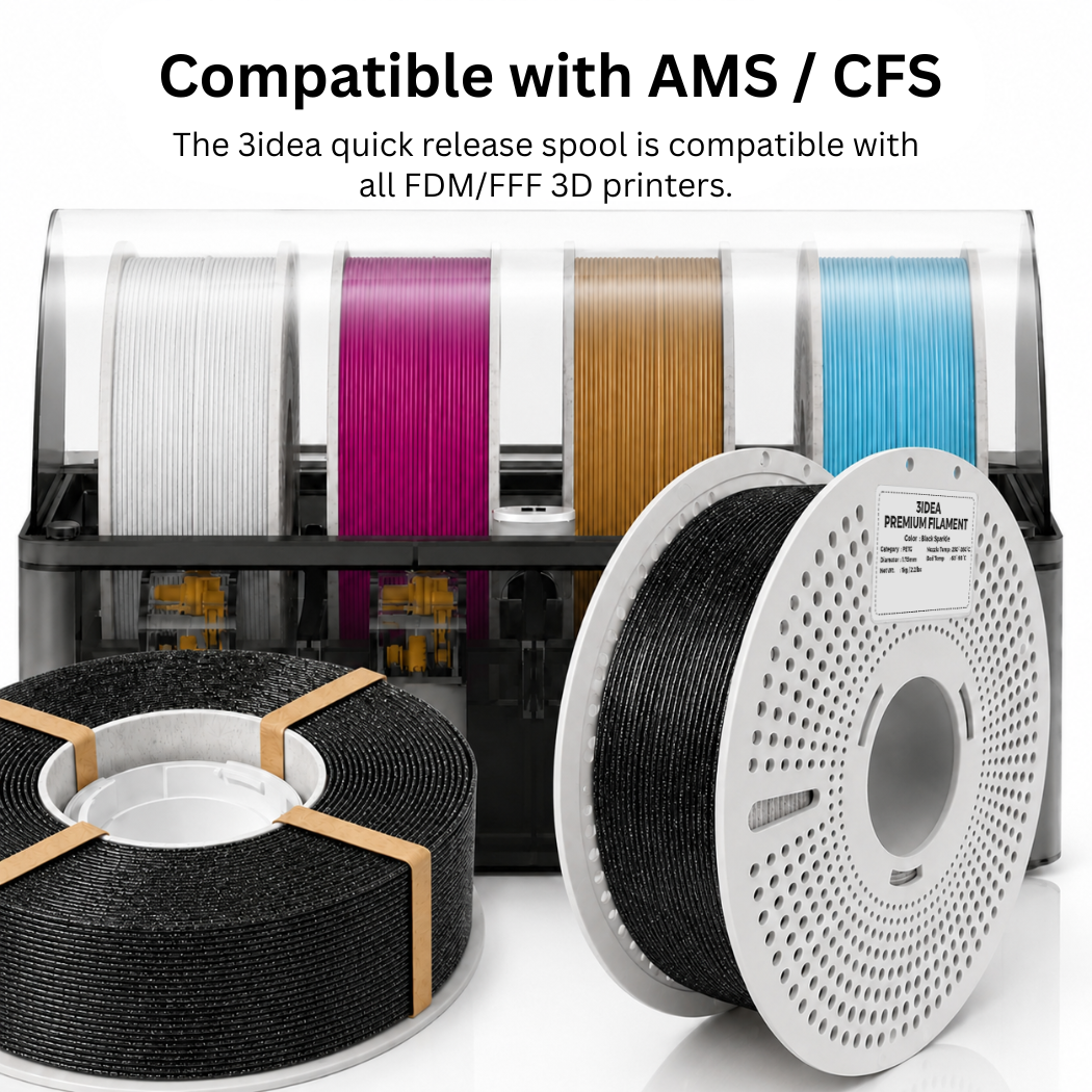 3Idea PETG Sparkle Filament, 1.75mm, Green Sparkle, Reusable Spool, 1kg/roll