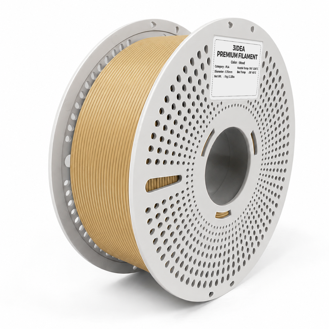 3Idea PLA Premium 3D Printing Filament, Wood 1.75mm, Reusable Spool, Net Weight-1kg