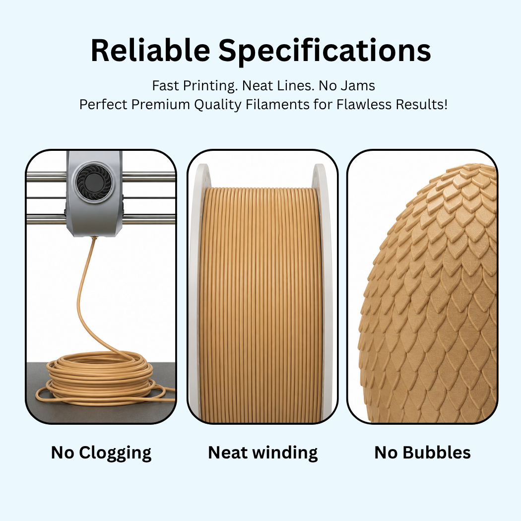 3Idea PLA Premium 3D Printing Filament, Wood 1.75mm, Reusable Spool, Net Weight-1kg