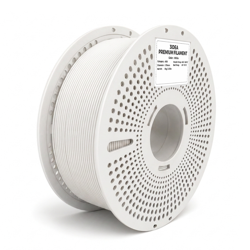 3Idea ASA Filament, 1.75mm, White, Reusable Spool, 1kg/roll