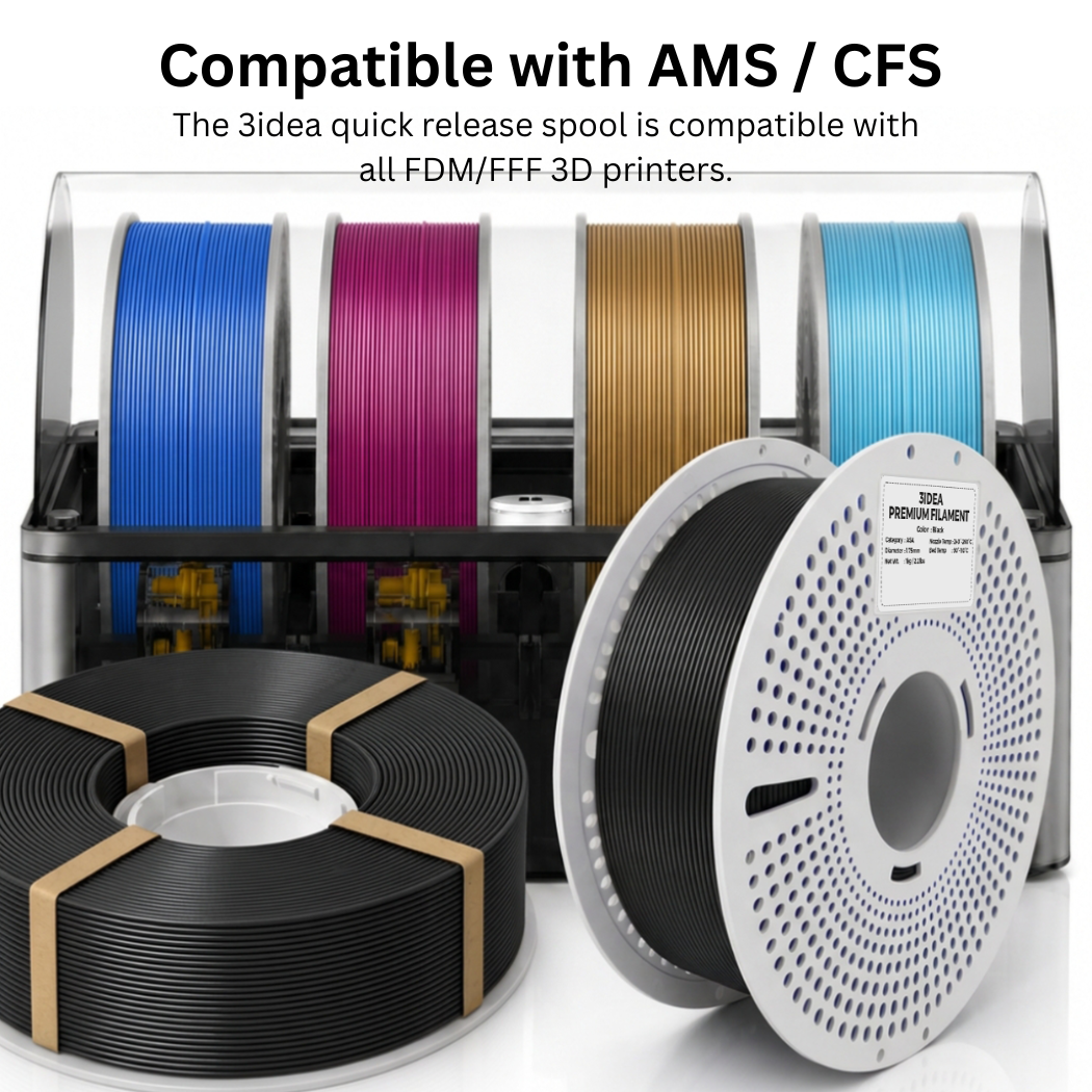 3Idea ASA Filament, 1.75mm, White, Reusable Spool, 1kg/roll