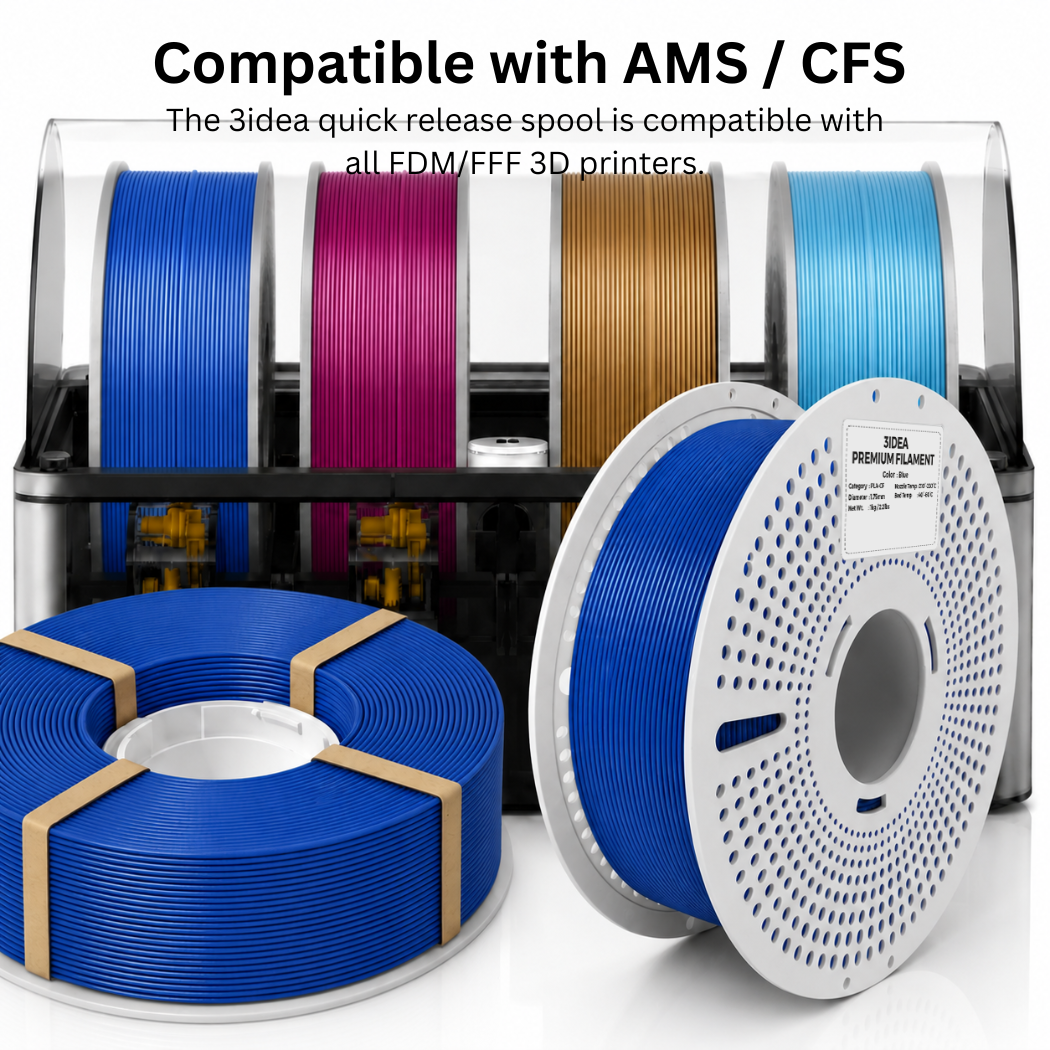 3Idea PLA-CF Filament, 1.75mm, Green, Reusable Spool, 1kg/roll