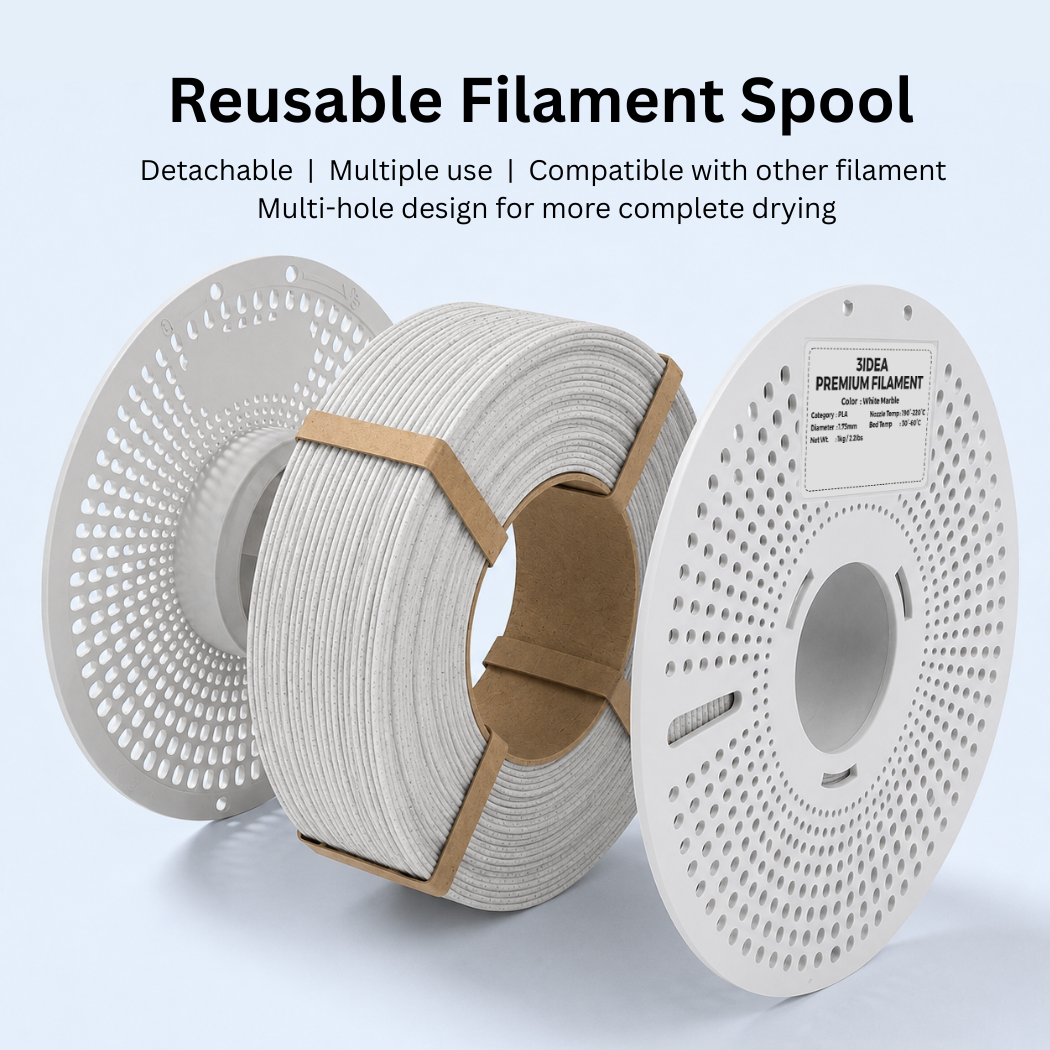 3Idea PLA Premium 3D Printing Filament, Marble, 1.75mm, Resuable Spool, Net Weight-1kg