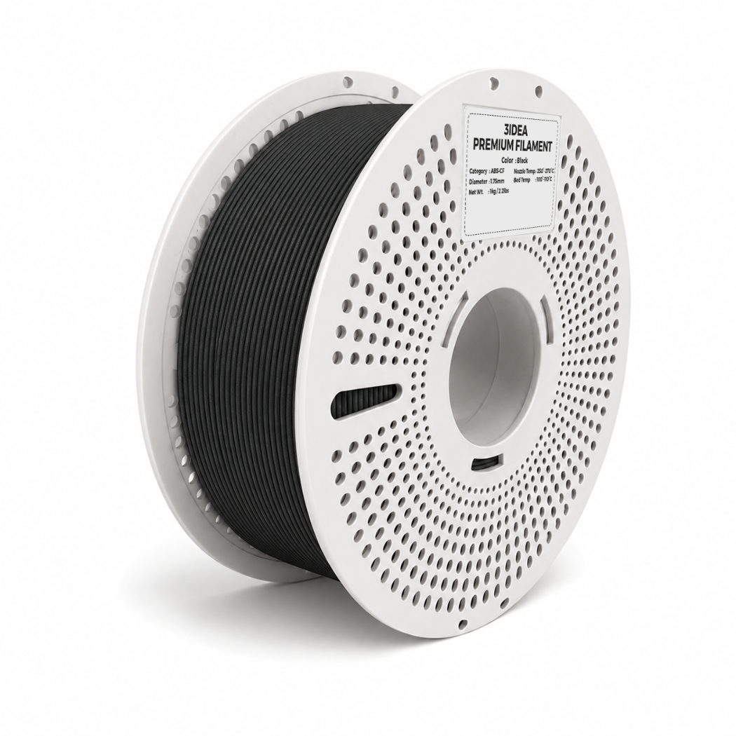 3Idea ABS-CF Premium 3D Printing Filament, Black, 1.75mm, Resuable Spool, Net Weight-1kg