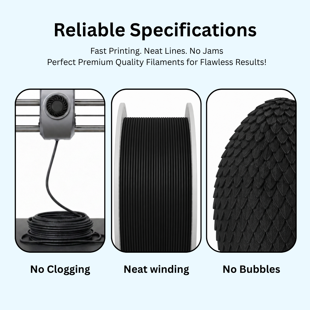 3Idea ABS-CF Premium 3D Printing Filament, Black, 1.75mm, Resuable Spool, Net Weight-1kg