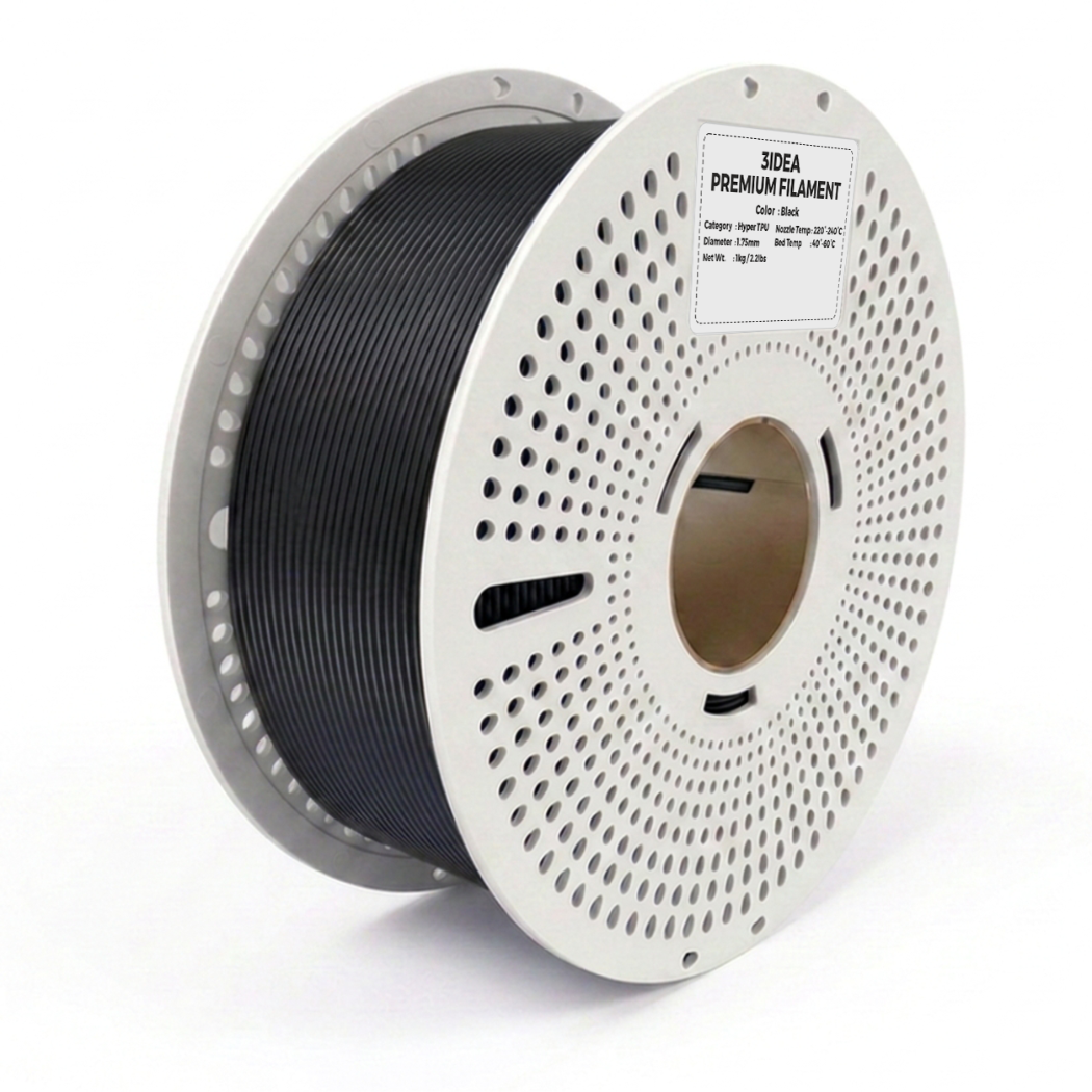 3Idea TPU+ 3D Printing Filament, 1.75mm, Black, Reusable Spool, 1kg/roll